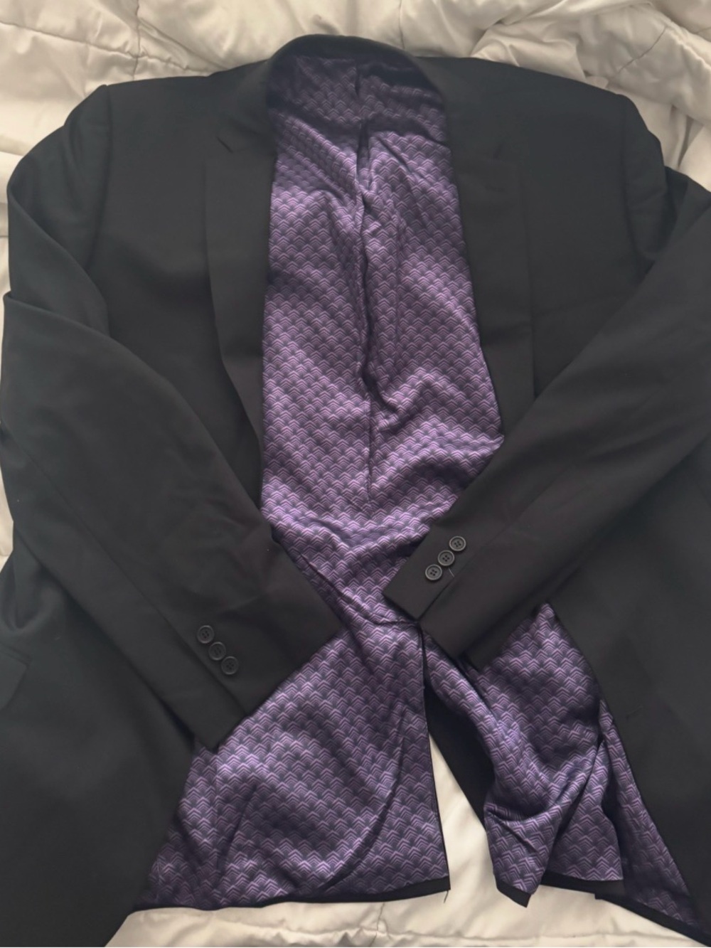 Ted Baker Black Blazer with Purple Patterned Lining